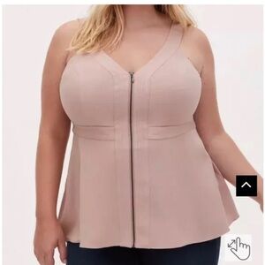 Torrid Women's Pink Top peplum zip up size 2